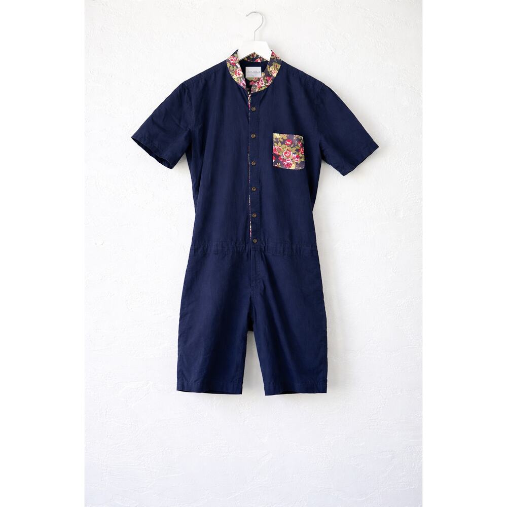 Romper Jack Navy Blue Floral Detail Romper Large